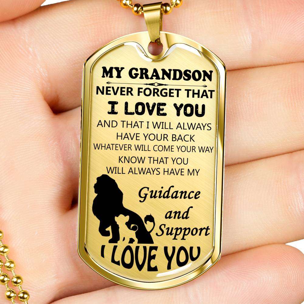 Grandson Dog Tag, Dog Tag For Grandson: Necklace Gift For Grandson Dog Tag-16 Gifts for Grandson Rakva