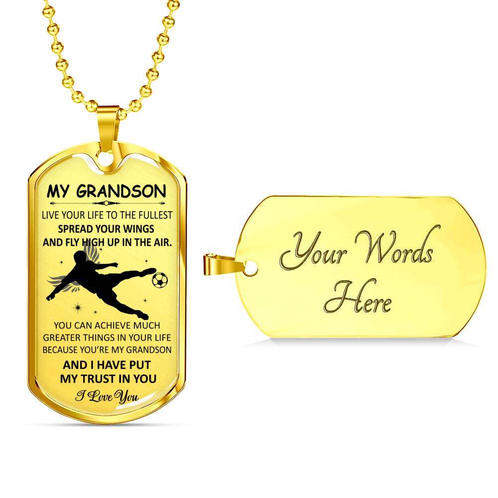 Grandson Dog Tag, To My Grandson Custom Picture Dog Tag : Gifts From Grandparents, Great Grandson Gifts Dog Tag-2 Gifts for Grandson Rakva