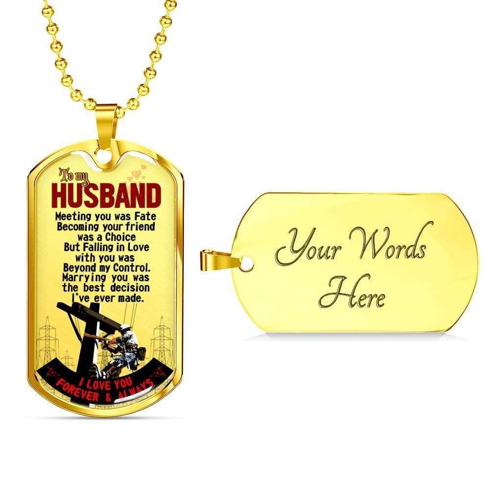 Husband Dog Tag, Custom Gift For Hubby Dog Tag Military Chain Necklace Dog Tag Gifts For Husband Rakva