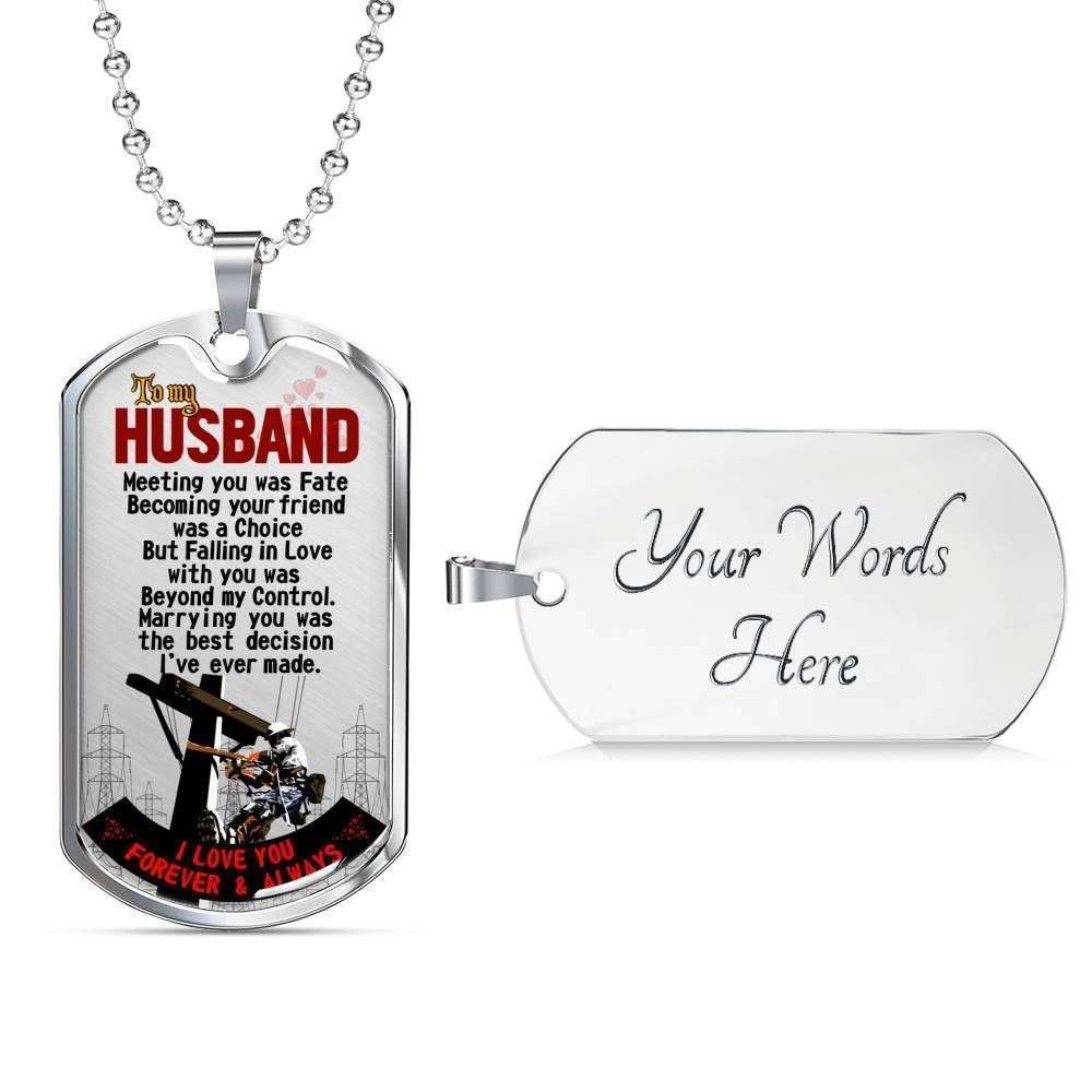 Husband Dog Tag Custom Picture, Gift For Hubby “ Premium Dog Tag Necklace Father's Day Rakva