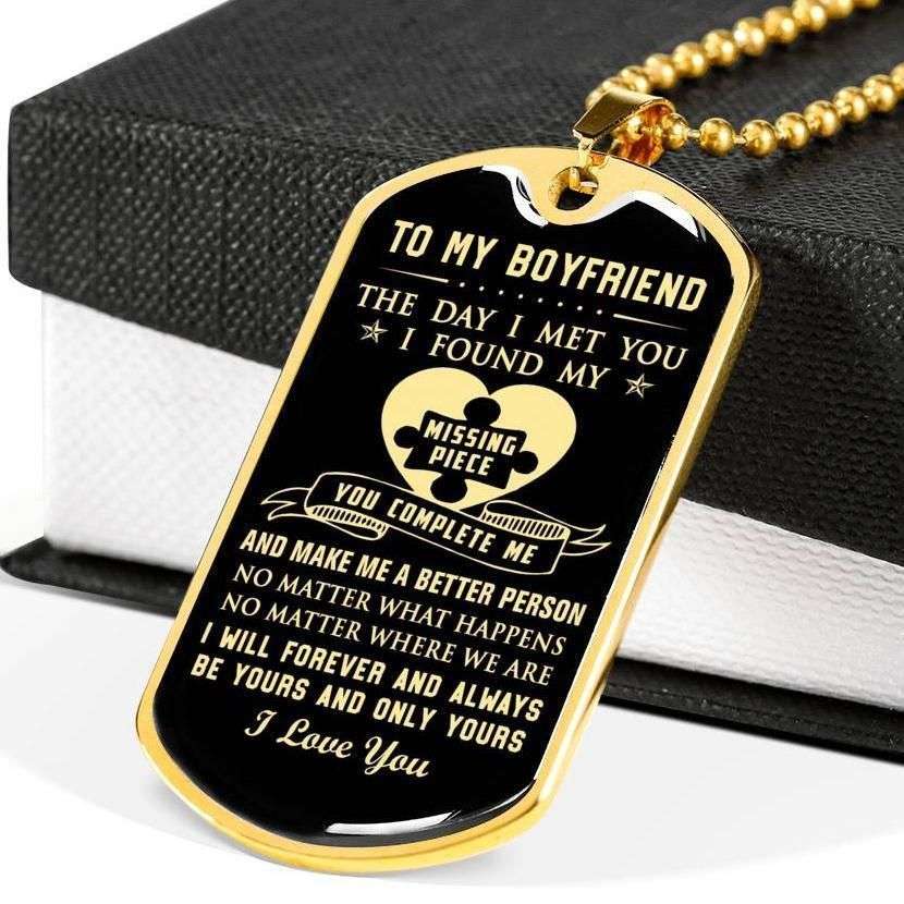 Husband Dog Tag Custom Picture, The Day I Met You I Found My Missing Piece Dog Tag Military Chain Necklace Gift For Him Father's Day Rakva