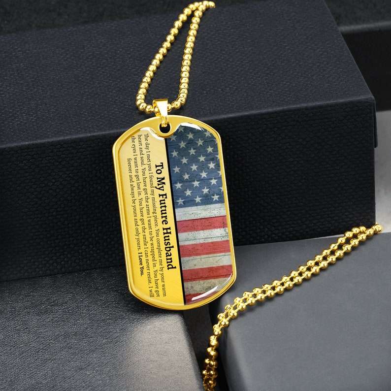 Husband Dog Tag, Future Husband Gift, Gifts For Fiance Him, To My Future Husband, Engagement Gift For Future Husband Father's Day Rakva