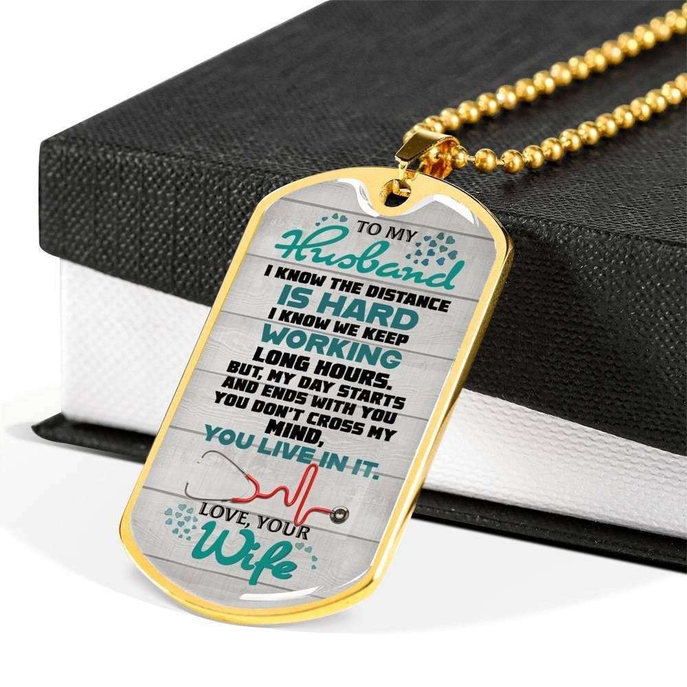 Husband Dog Tag, My Day Starts With You Dog Tag Military Chain Necklace Wife Giving Husband Gifts For Husband Rakva