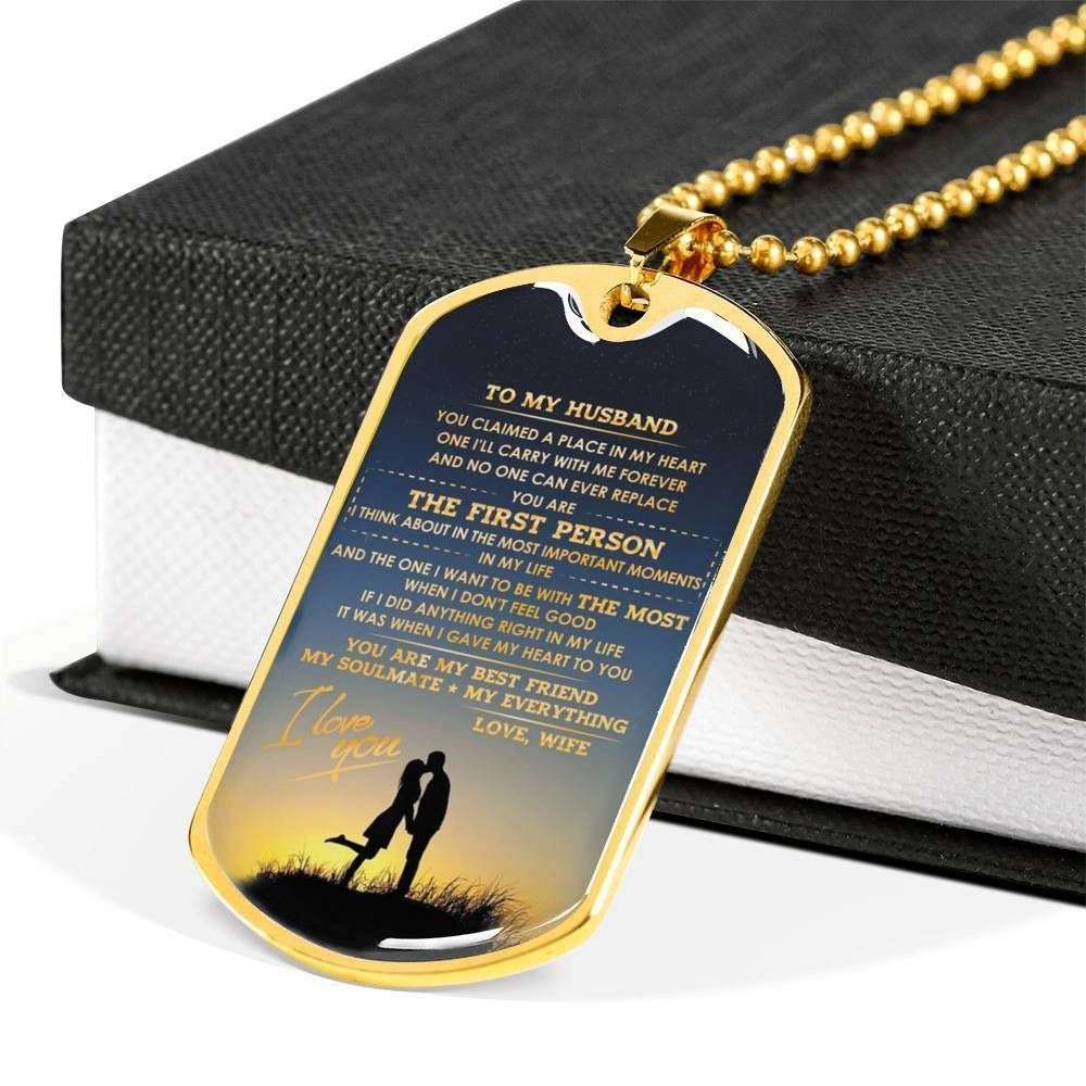 Husband Dog Tag, To Husband You Are My Soulmate Dog Tag Military Chain Necklace Gift For Him Gifts For Husband Rakva