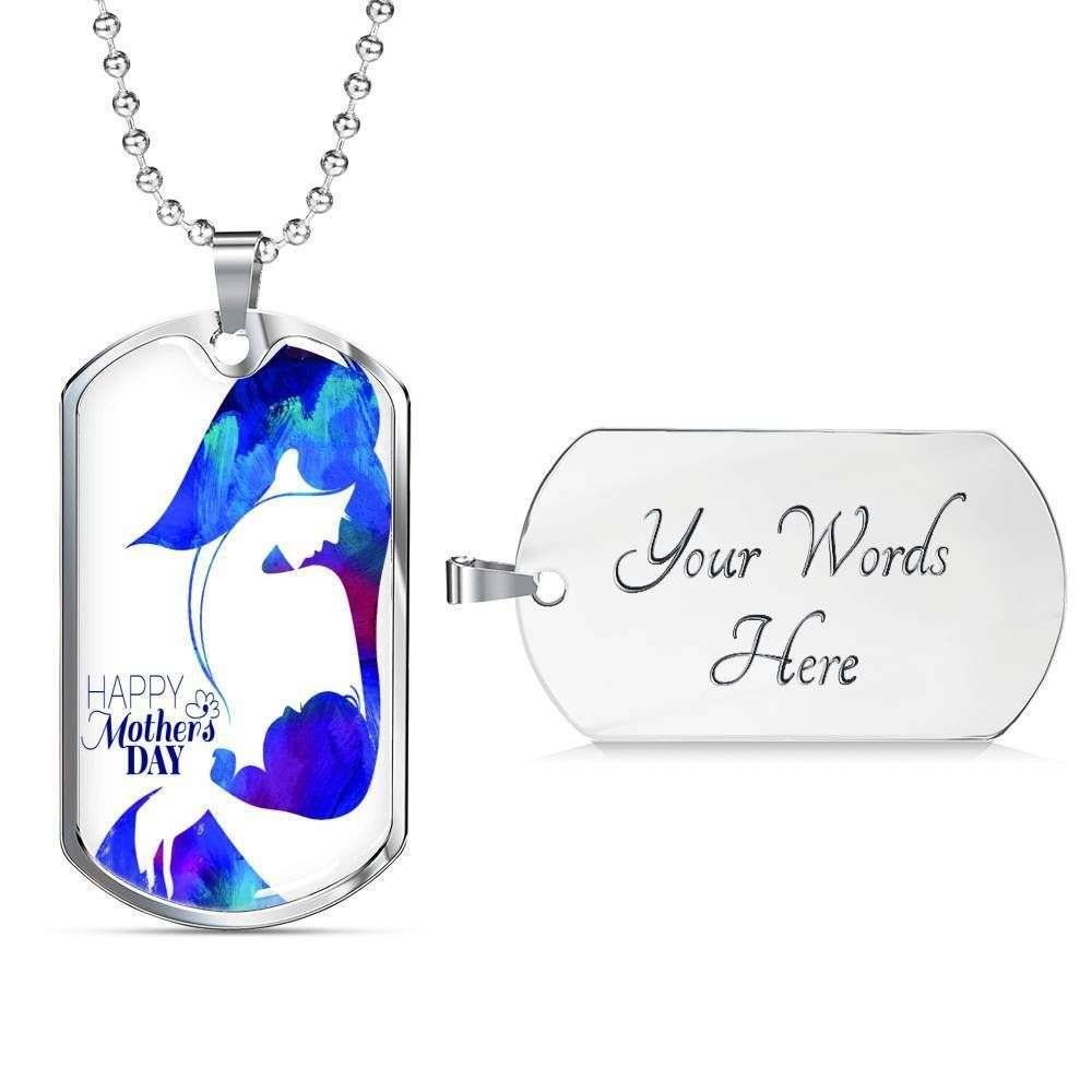Mom Dog Tag Custom Picture, Happy Mother’S Day Dog Tag Necklace For Mom Gifts for Mother (Mom) Rakva