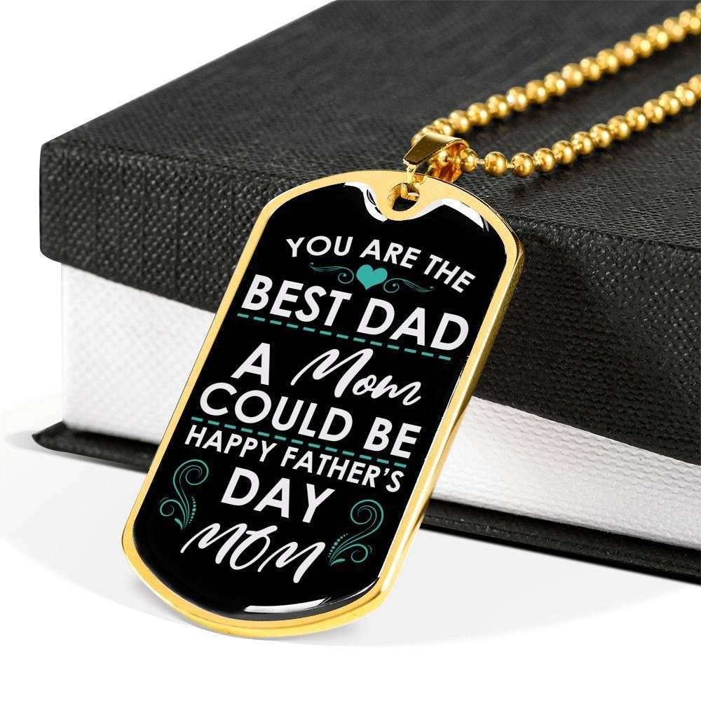 Mom Dog Tag Custom Picture Mother’S Day Gift, The Best Dad A Mom Could Be Dog Tag Military Chain Necklace Gift For Mama Gifts for Mother (Mom) Rakva