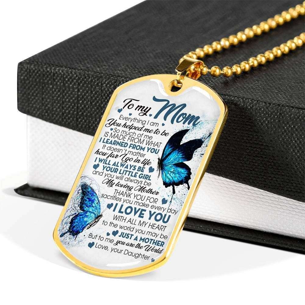 Mom Dog Tag Custom Picture Mother’S Day Gift, To My Mom I Love You With All My Heart Dog Tag Military Chain Necklace Gifts for Mother (Mom) Rakva