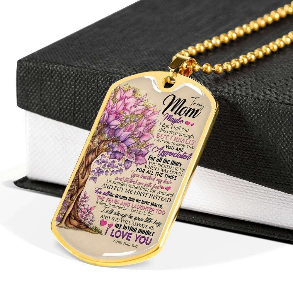 Mom Dog Tag Custom Picture Mother’S Day Gift, You Will Always Be My Loving Mother Dog Tag Military Chain Necklace For Mom Gifts for Mother (Mom) Rakva