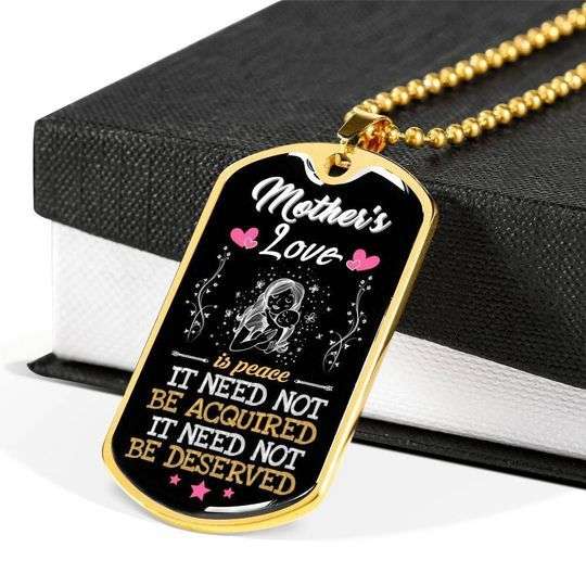 Mom Dog Tag Custom Picture Mother’S Day, Its Peace It Need Not Be Acquired Dog Tag Necklace Gift For Mom Gifts for Mother (Mom) Rakva