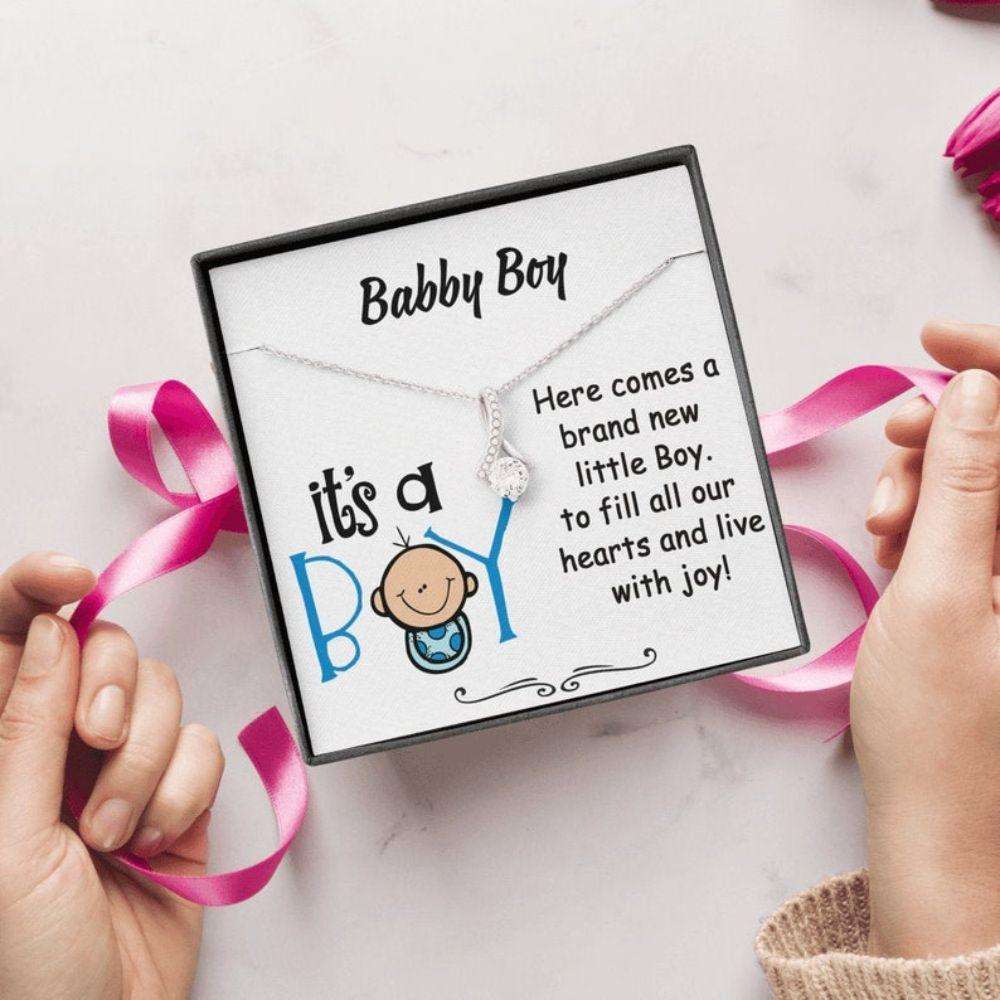 Mom Necklace, New Mom Baby Boy Gift, Baby Boy Shower Gift For Mom