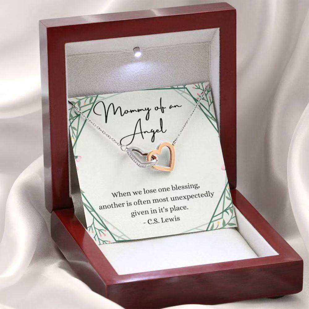 Mommy Of An Angel Necklace, Miscarriage Gift Basket For Loss Of Baby, Sympathy, Infant Loss Necklace Rakva