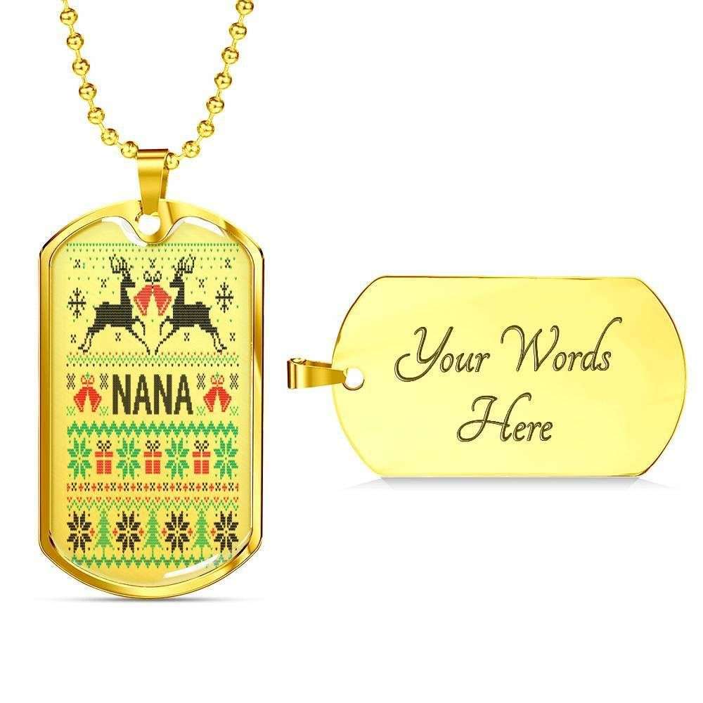 Nana Dog Tag, Custom Picture Merry Christmas Dog Tag Military Chain Necklace For Nana Dog Tag Rakva