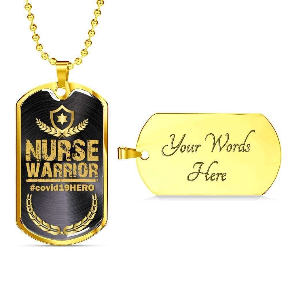 Nurse Dog Tag, Custom Picture Nurse Warrior Dog Tag Military Chain Necklace For Nurse Dog Tag Rakva