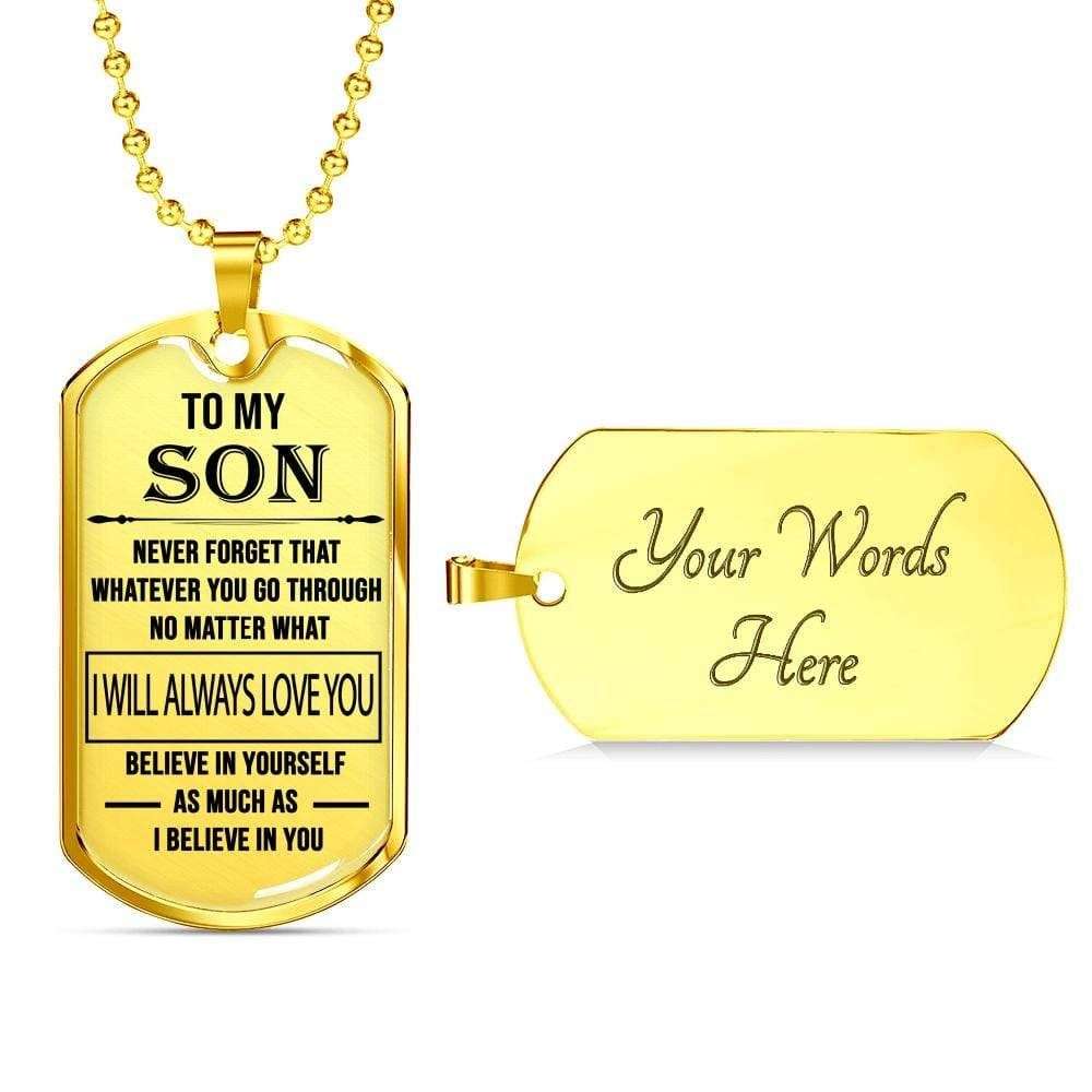 Son Dog Tag, Custom Gift For Son Dog Tag Military Chain Necklace Always Love You Dog Tag Gifts For Son Rakva