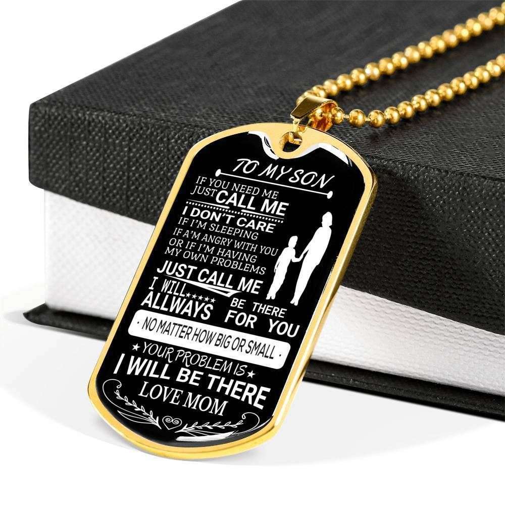 Son Dog Tag Custom Picture, Always Be There For You Dog Tag Necklace Gift For Son Gifts For Son Rakva