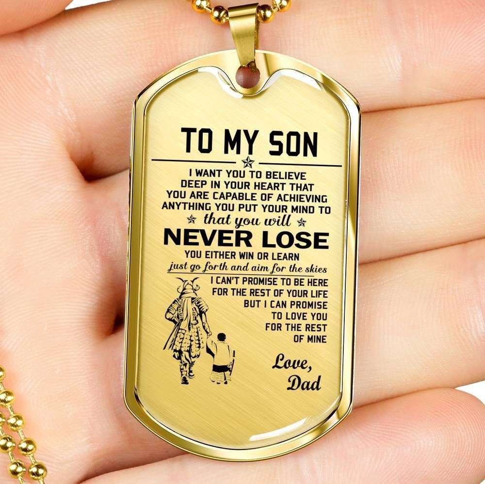 Son Dog Tag Custom Picture, Believe Deep In Your Heart Dog Tag Necklace For Son V1 Gifts For Son Rakva