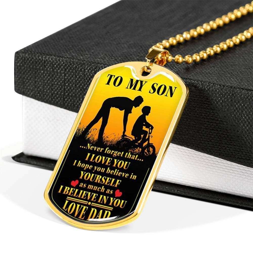 Son Dog Tag Custom Picture, Believe In You Dog Tag Necklace Giving Son Gifts For Son Rakva