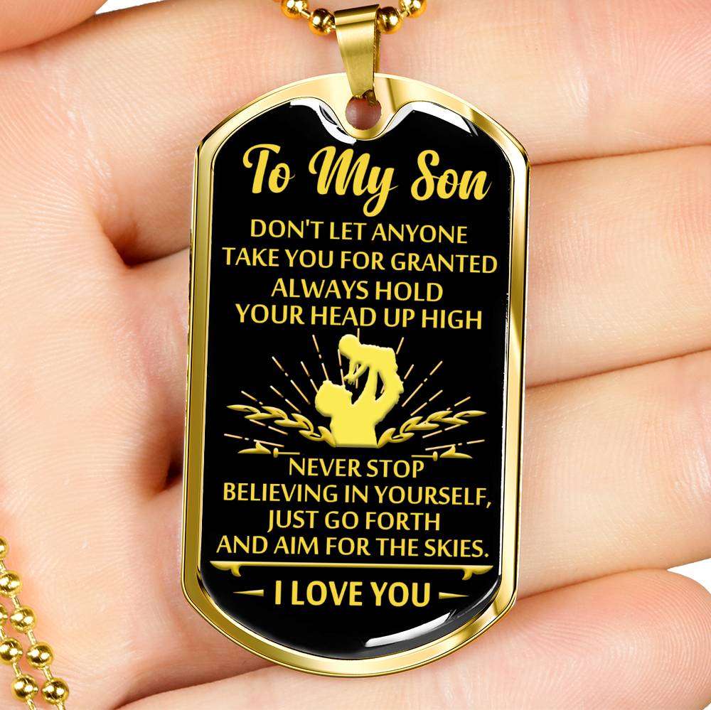 Son Dog Tag, Custom Picture Dog Tag For Son: Gift For Son Dog Tag Necklace-1 Gifts For Son Rakva