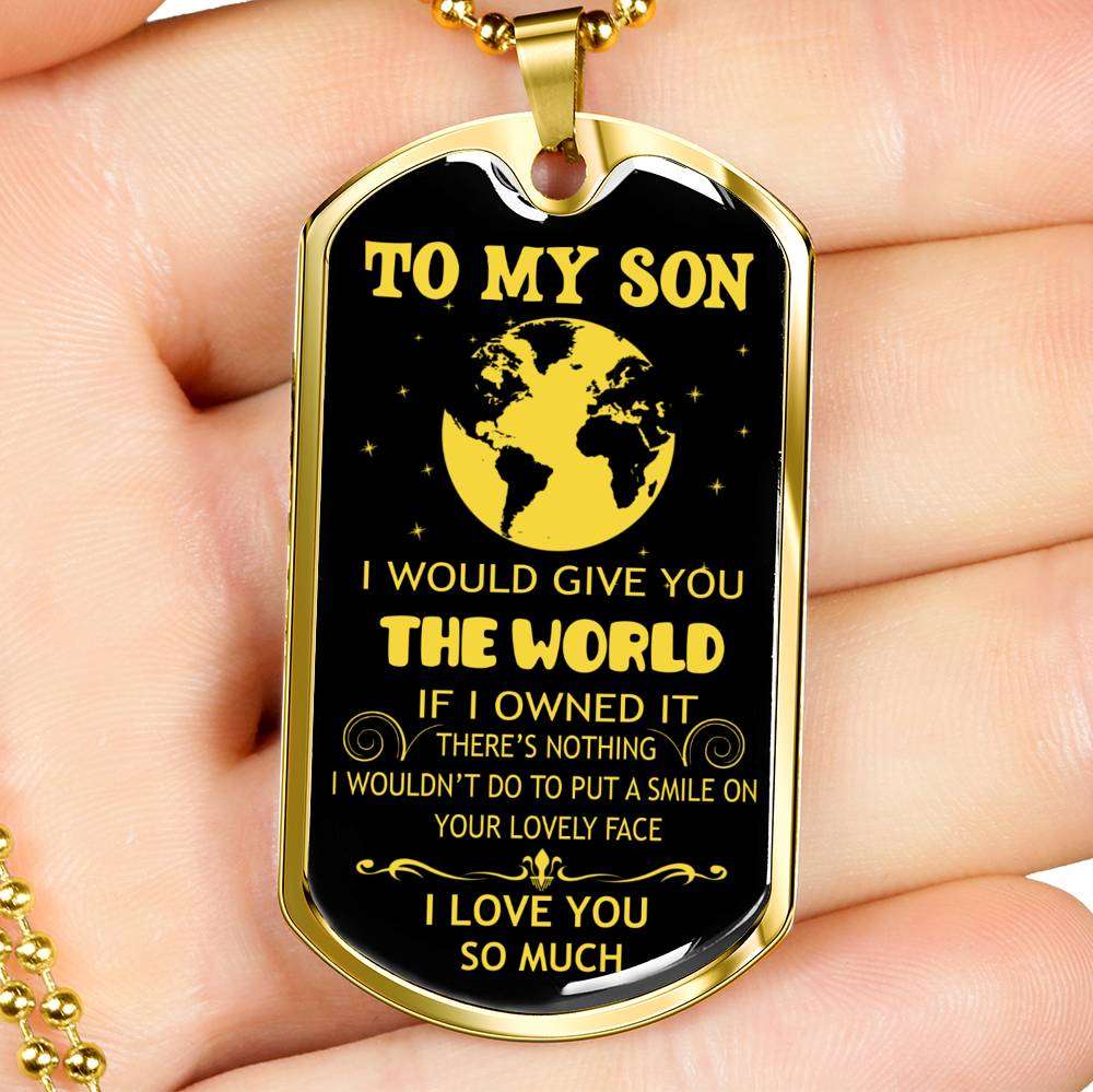 Son Dog Tag, Custom Picture Dog Tag For Son: Gift For Son Dog Tag Necklace-13 Gifts For Son Rakva