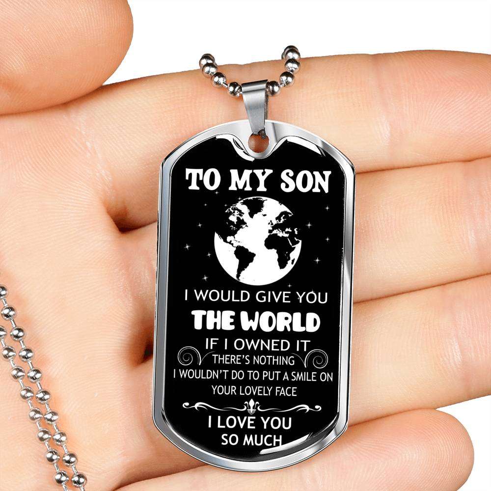 Son Dog Tag, Custom Picture Dog Tag For Son: Gift For Son Dog Tag Necklace-15 Gifts For Son Rakva