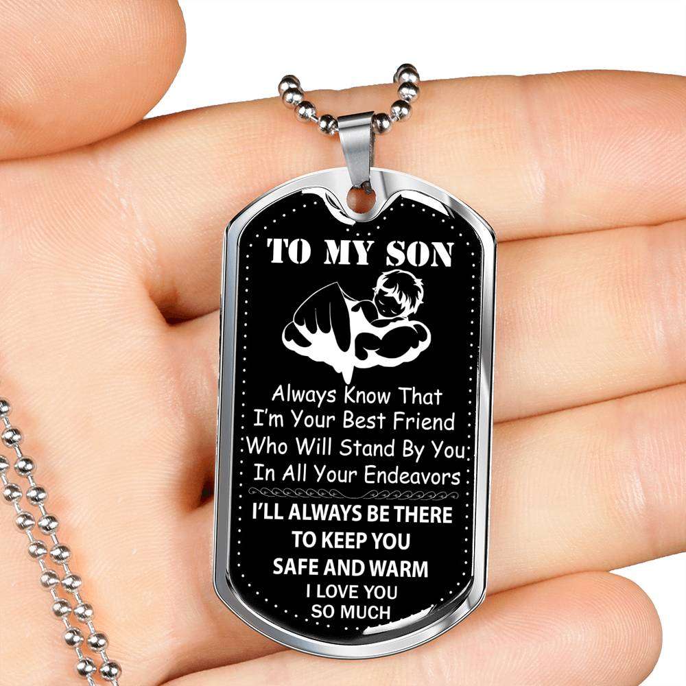 Son Dog Tag, Custom Picture Dog Tag For Son: Gift For Son Dog Tag Necklace-18 Gifts For Son Rakva