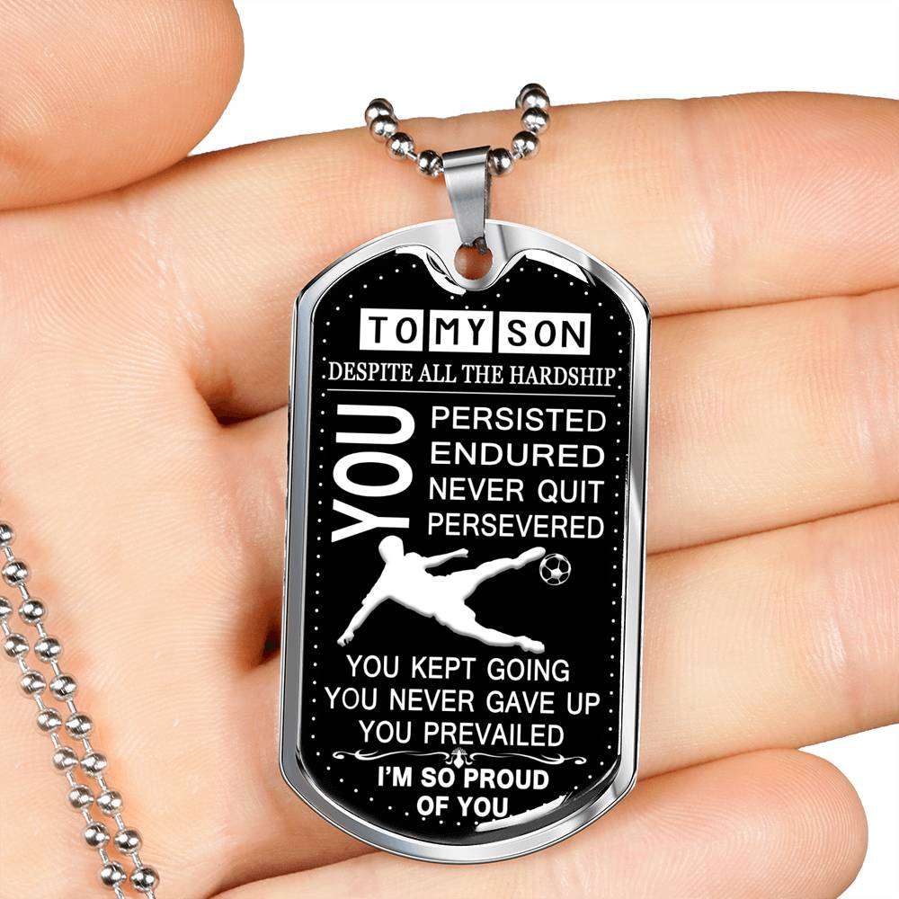 Son Dog Tag, Custom Picture Dog Tag For Son: Gift For Son Dog Tag Necklace-32 Gifts For Son Rakva