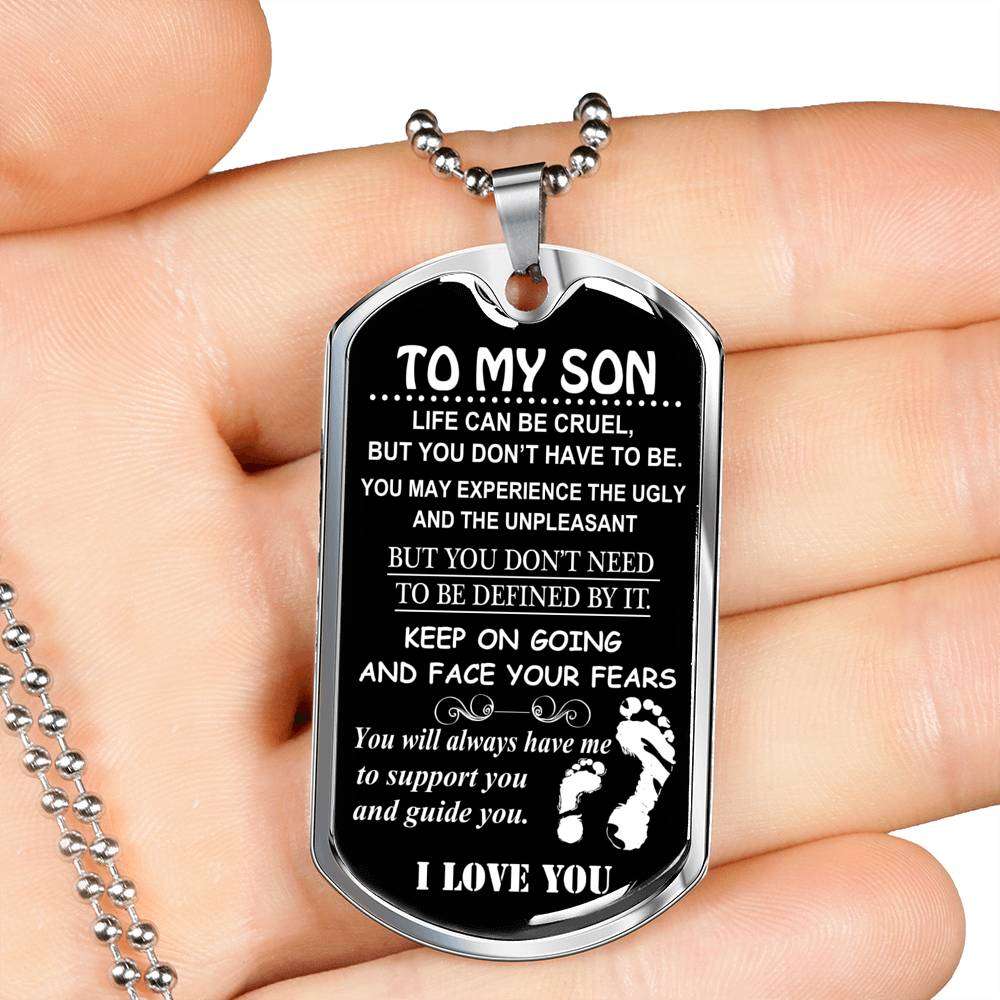 Son Dog Tag, Custom Picture Dog Tag For Son: Gift For Son Dog Tag Necklace-9 Gifts For Son Rakva