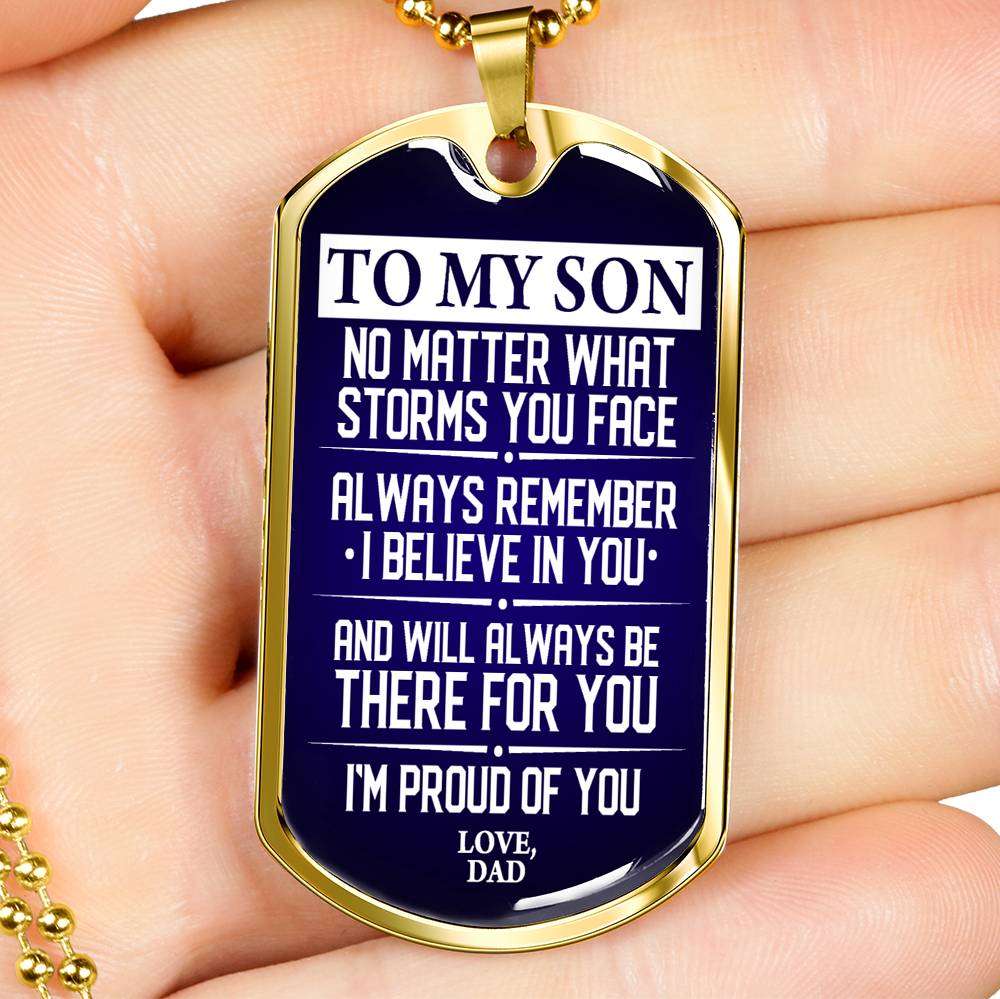 Son Dog Tag, Custom Picture Dog Tag For Son, Gift For Son, Son Necklace, Father And Son Dog Tag-100 Gifts For Son Rakva