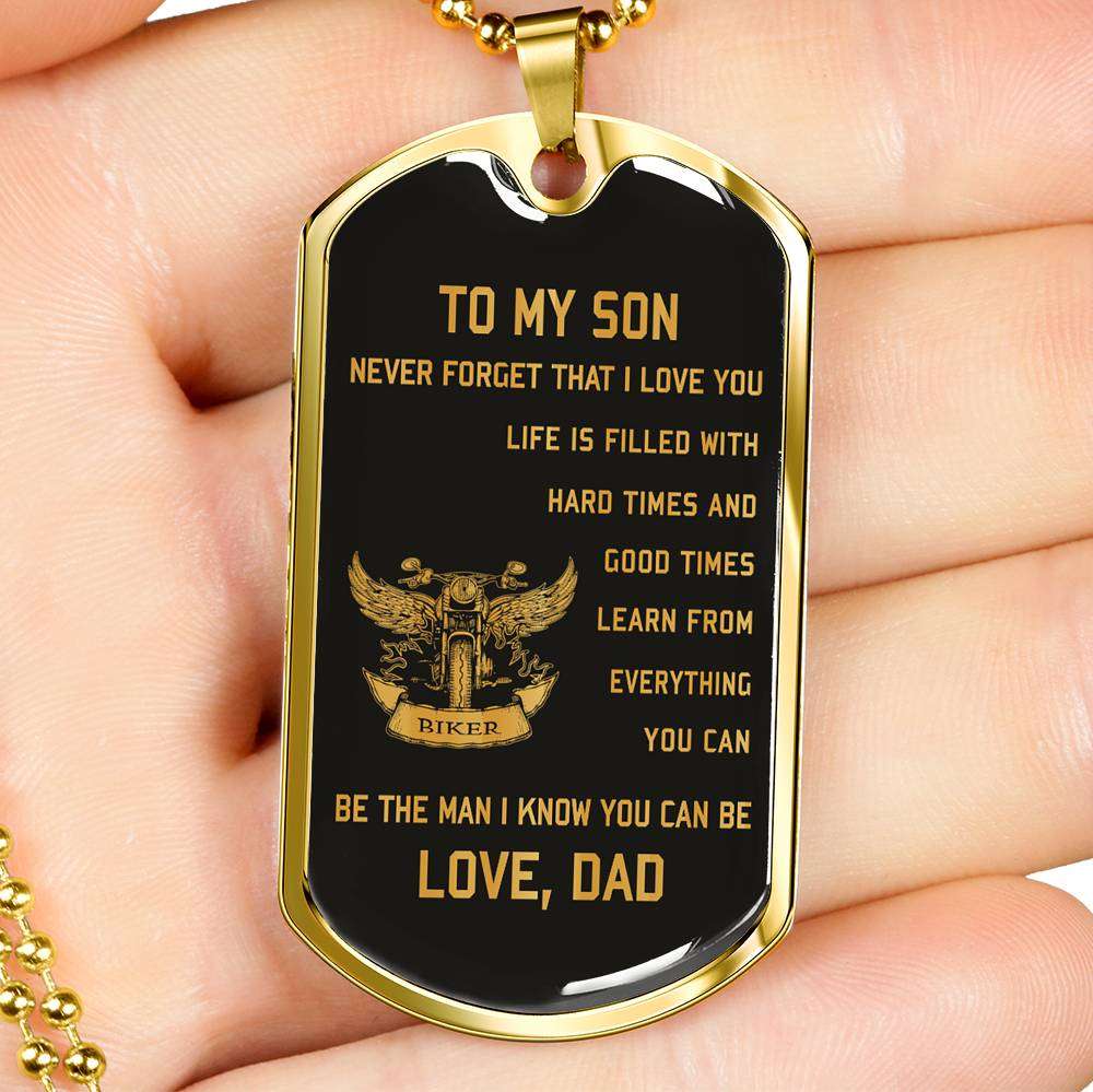 Son Dog Tag, Custom Picture Dog Tag For Son, Gift For Son, Son Necklace, Father And Son Dog Tag-108 Gifts For Son Rakva
