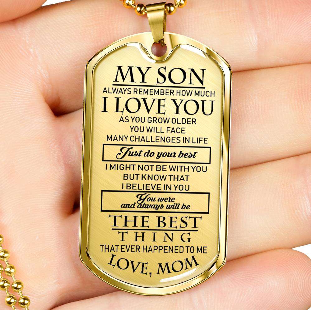 Son Dog Tag, Custom Picture Dog Tag For Son, Gift For Son, Son Necklace, Father And Son Dog Tag-19 Gifts For Son Rakva