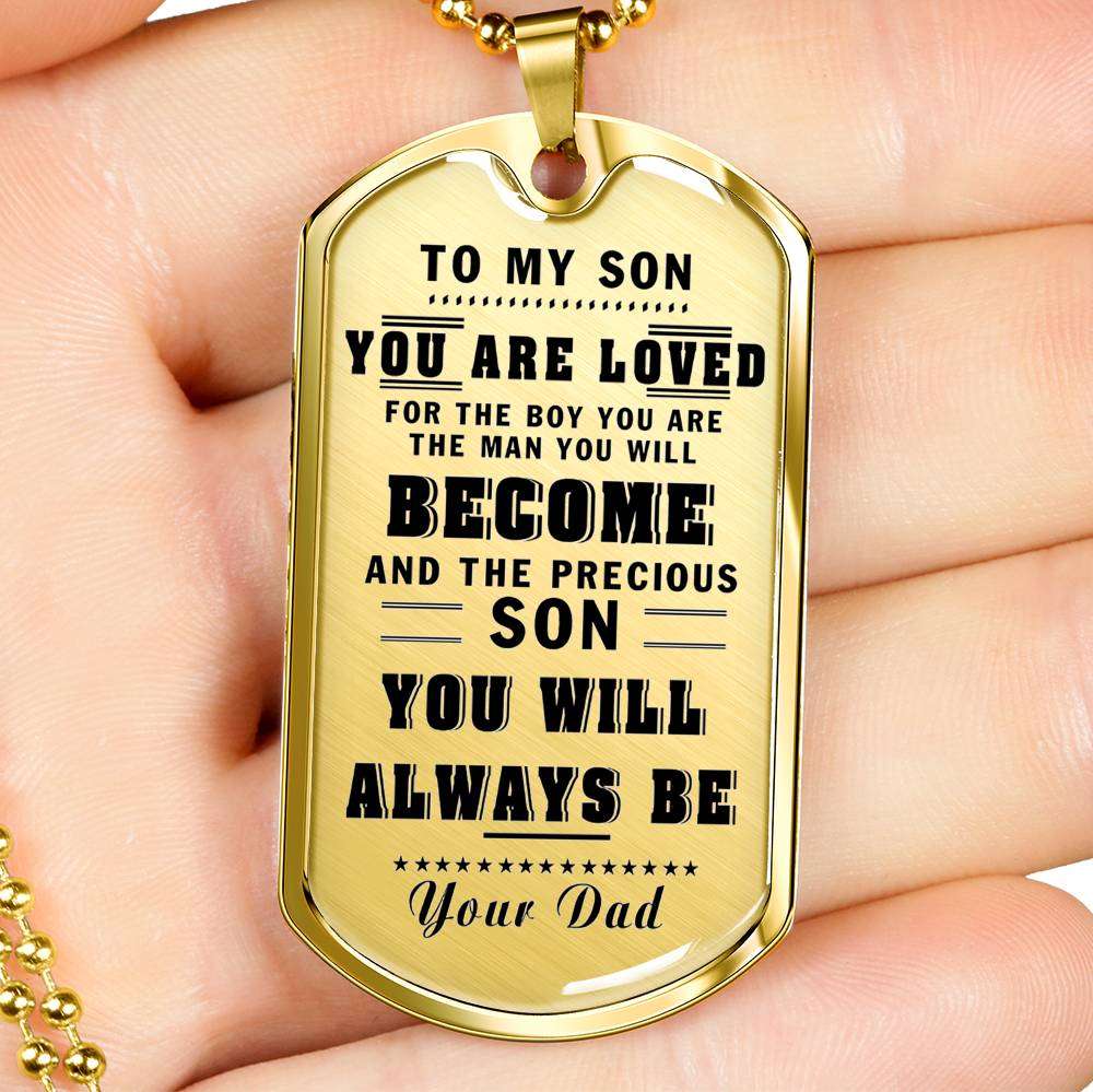 Son Dog Tag, Custom Picture Dog Tag For Son, Gift For Son, Son Necklace, Father And Son Dog Tag-190 Gifts For Son Rakva