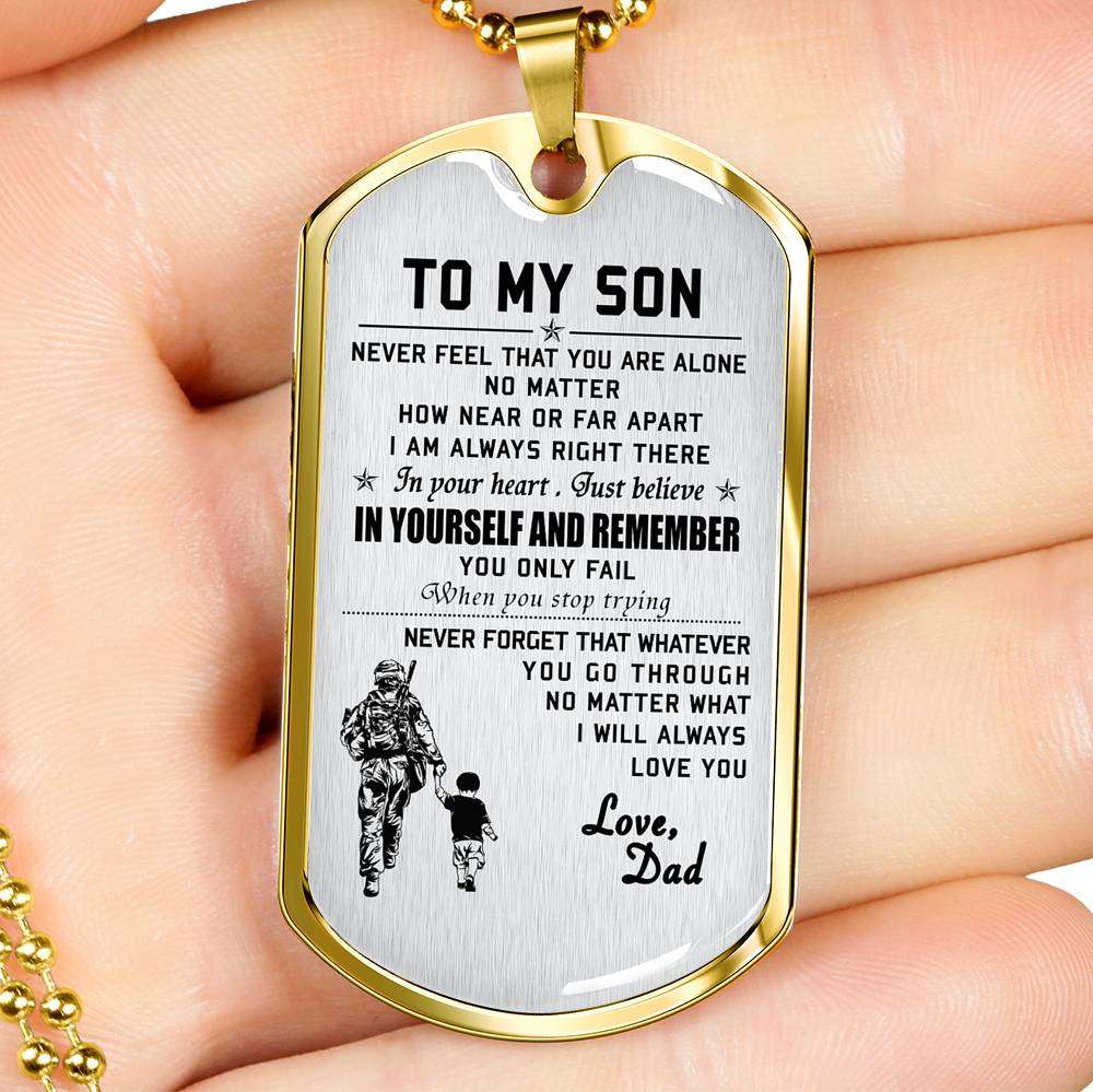 Son Dog Tag, Custom Picture Dog Tag For Son, Gift For Son, Son Necklace, Father And Son Dog Tag-25 Gifts For Son Rakva
