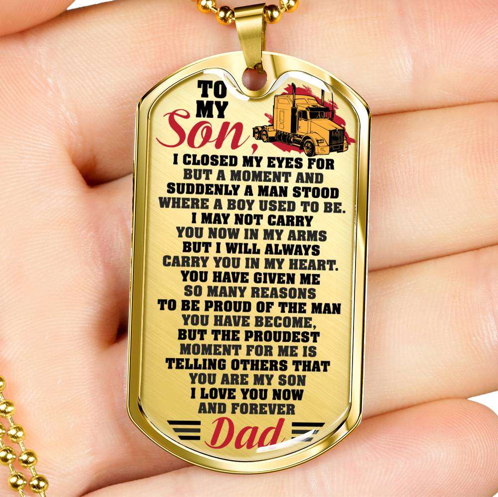 Son Dog Tag, Custom Picture Dog Tag For Son, Gift For Son, Son Necklace, Father And Son Dog Tag-60 Gifts For Son Rakva
