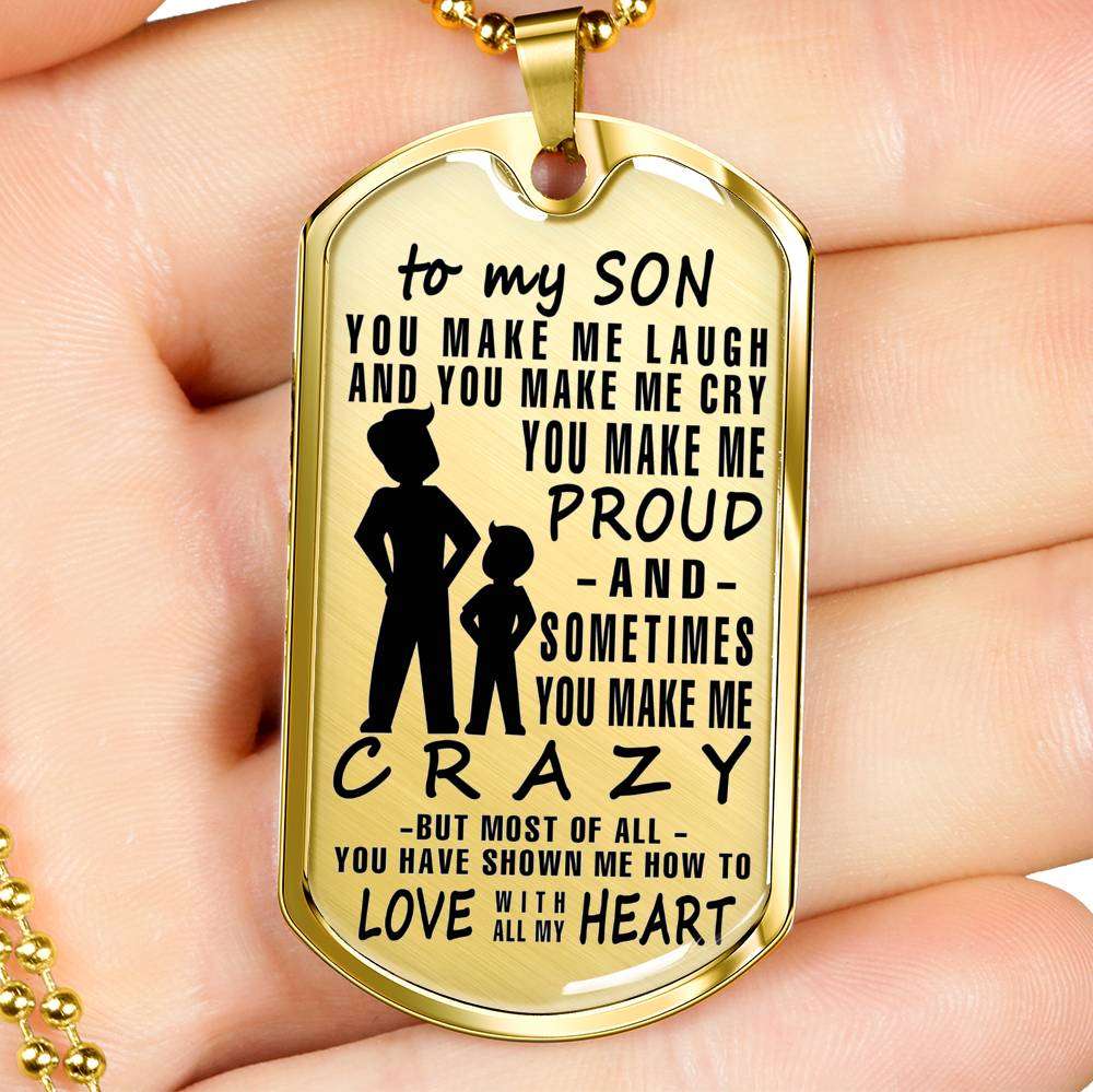 Son Dog Tag, Custom Picture Dog Tag For Son, Gift For Son, Son Necklace, Father And Son Dog Tag-74 Gifts For Son Rakva