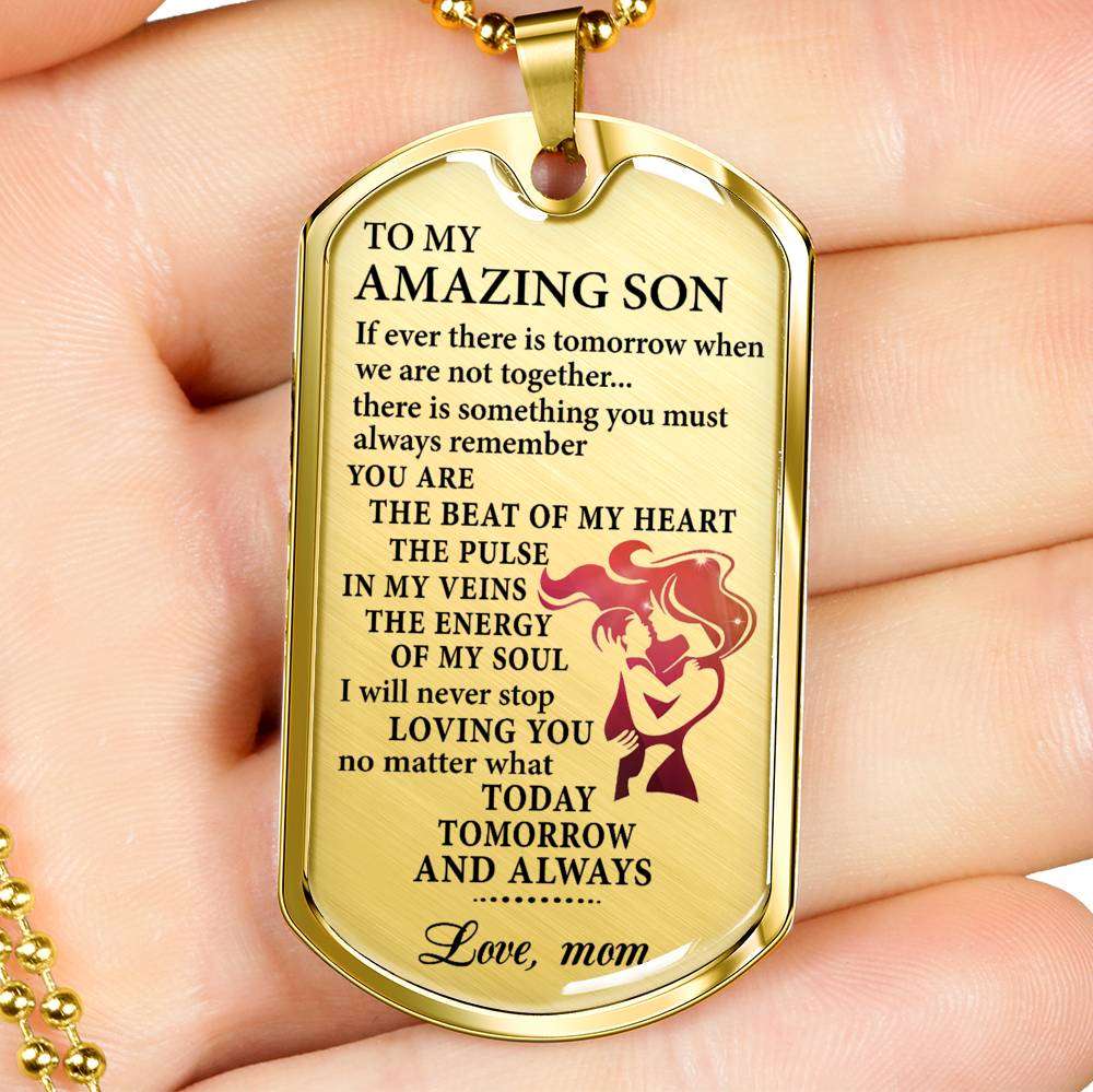 Son Dog Tag, Custom Picture Dog Tag For Son, Gift For Son, Son Necklace, Father And Son Dog Tag-78 Gifts For Son Rakva
