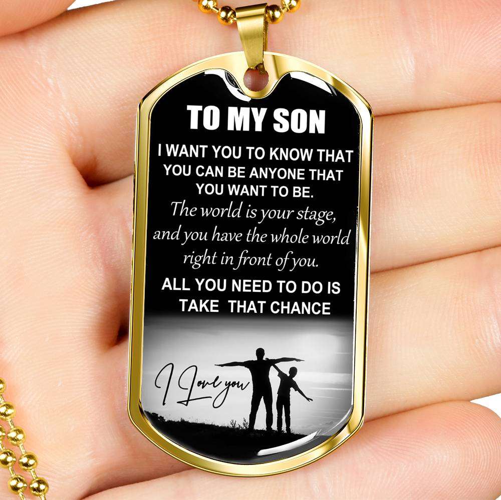 Son Dog Tag, Custom Picture Dog Tag For Son, Necklace Gift For Son, Father And Son Dog Tag-12 Gifts For Son Rakva