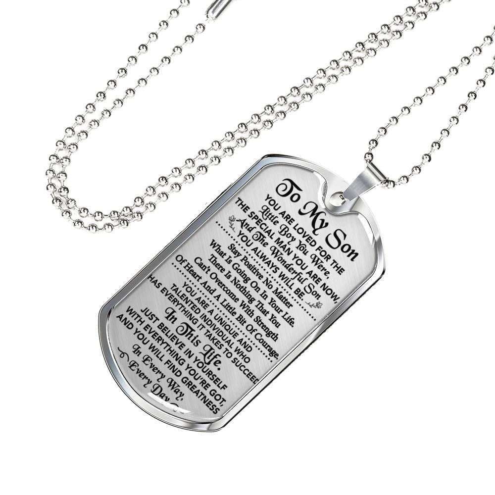 Son Dog Tag Custom Picture, Gift For Son Dog Tag Custom Picture Necklace Silver Necklace You’Re Unique And Talented Gifts For Son Rakva