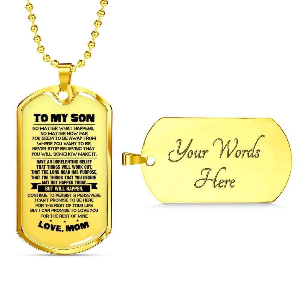 Son Dog Tag, Custom Picture Gift For Son Dog Tag Military Chain Necklace I Promise To Love You Dog Tag Gifts For Son Rakva