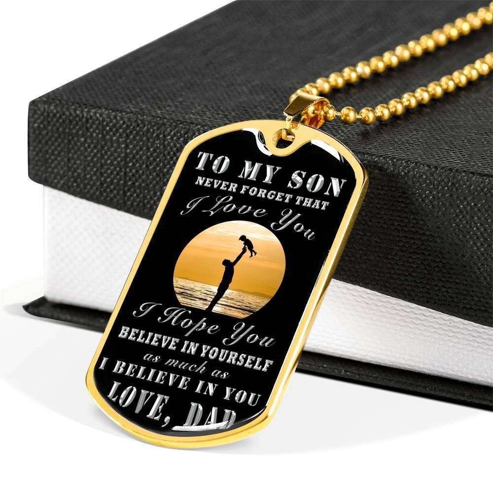 Son Dog Tag Custom Picture, Gift For Son From Dad Necklace Gifts For Son Rakva