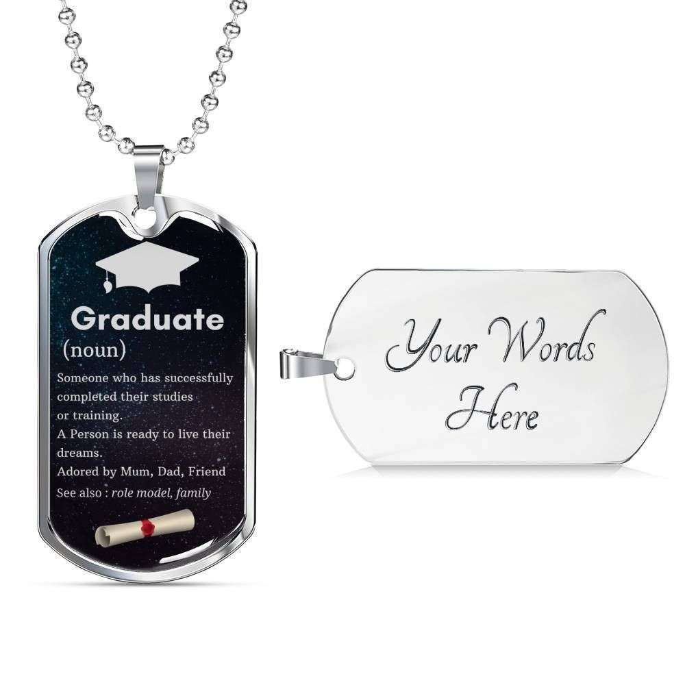 Son Dog Tag Custom Picture, Graduate Definition Dog Tag Necklace Gift For Boy Gifts For Son Rakva