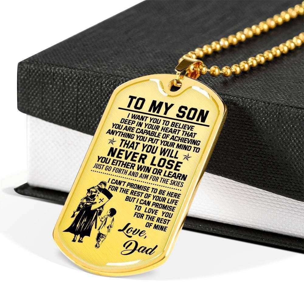 Son Dog Tag, Custom Picture Knight Templar Gift Dad To Son Believe Deep In You Heart Dog Tag Military Chain Necklace Gifts For Son Rakva