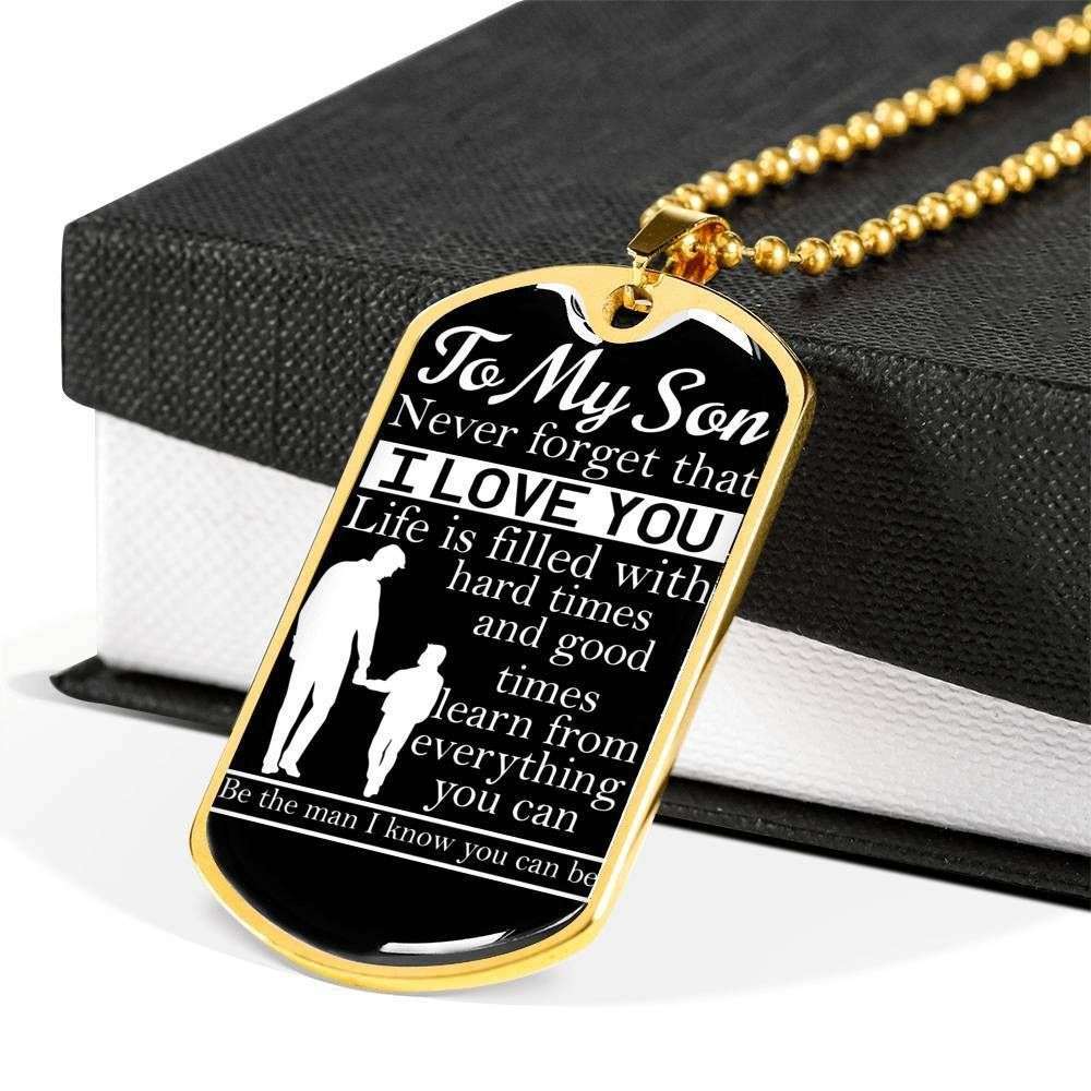 Son Dog Tag, Custom Picture Learn From Everything You Can Dog Tag Military Chain Necklace For Son V2 Gifts For Son Rakva