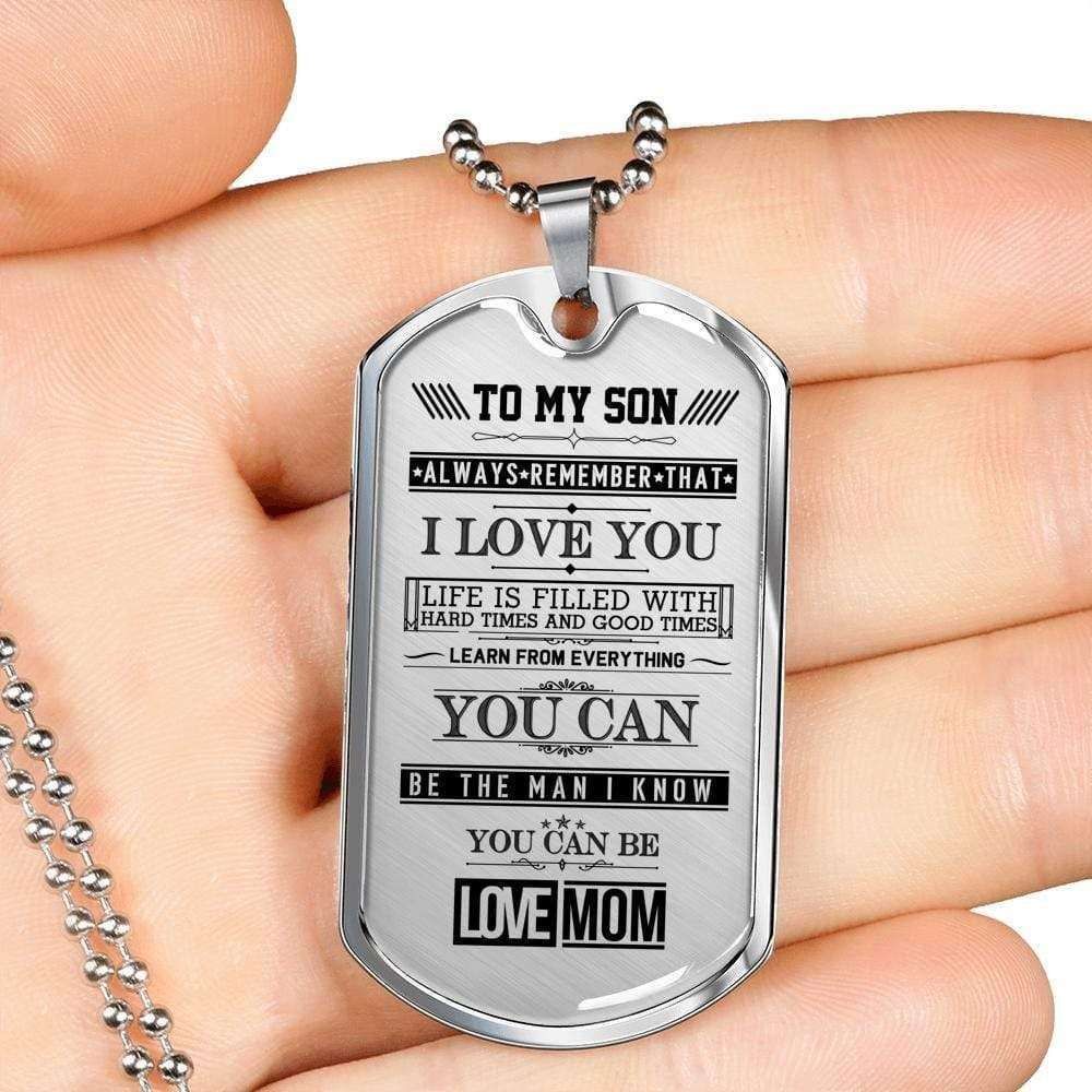 Son Dog Tag Custom Picture, My Son Dog Tag Military Chain Necklace Custom Picture Engraved Gifts For Son Rakva