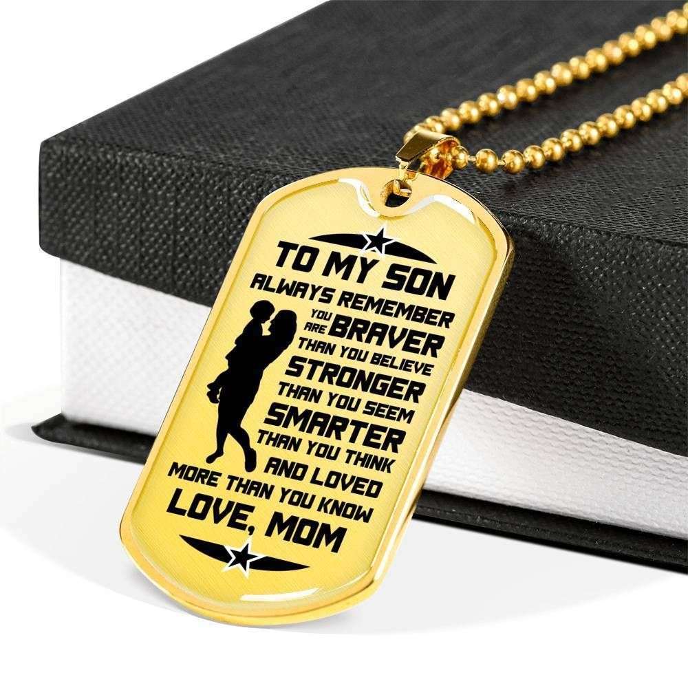 Son Dog Tag Custom Picture “ To My Son Always Remember Dog Tag Military Chain Necklace Gifts For Son Rakva