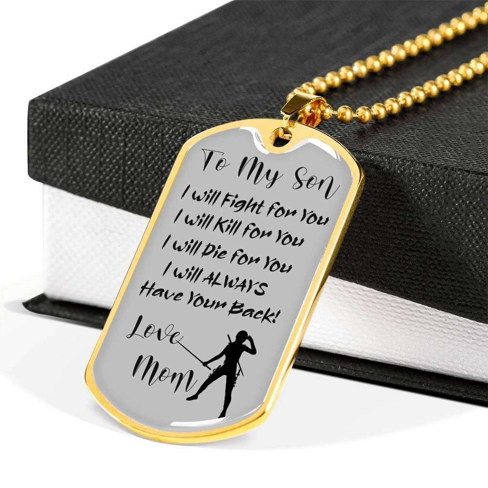 Son Dog Tag Custom Picture “ To My Son I Will Fight For You Dog Tag Military Chain Necklace Gifts For Son Rakva