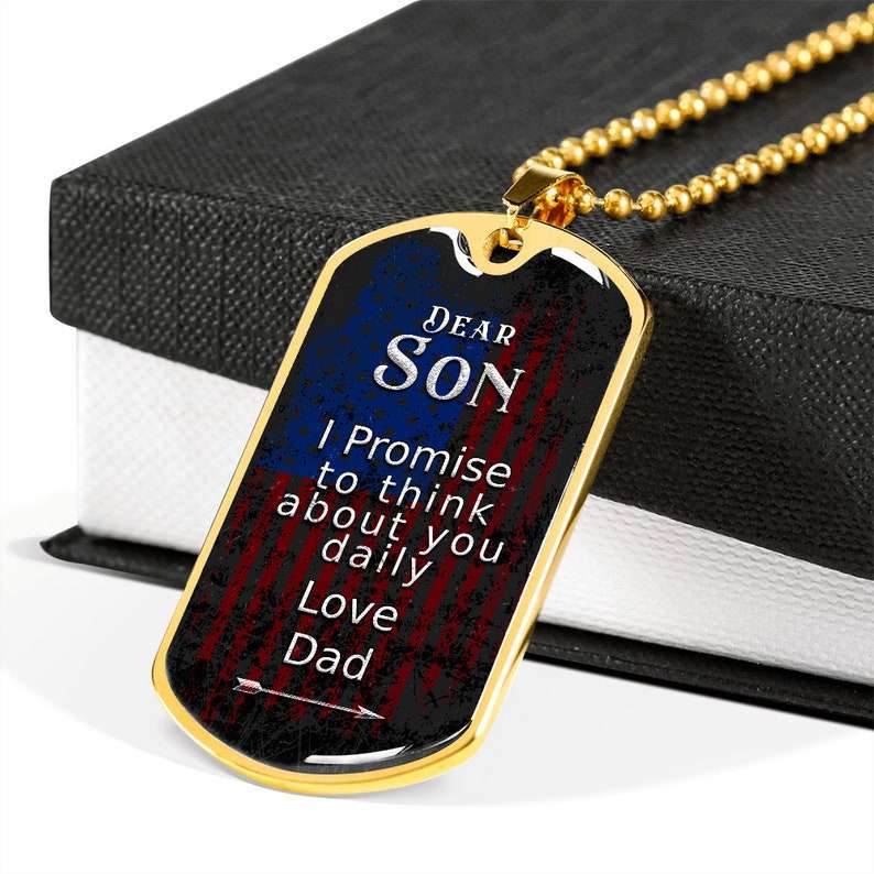 Son Dog Tag, Dad To Son Dog Tag, Gift For Son Dog Tag Necklace Gifts For Son Rakva