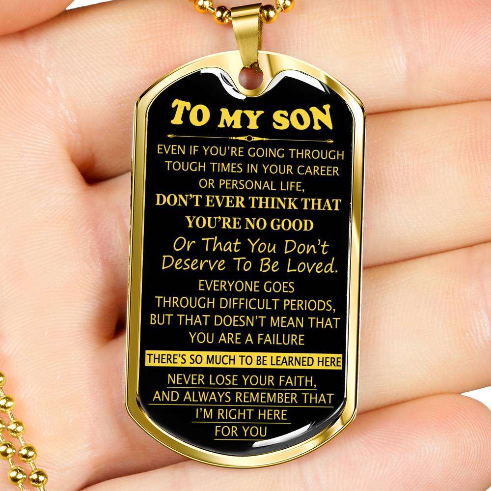 Son Dog Tag, Dog Tag For Son: Gift For Son Dog Tag Necklace-19 Gifts For Son Rakva