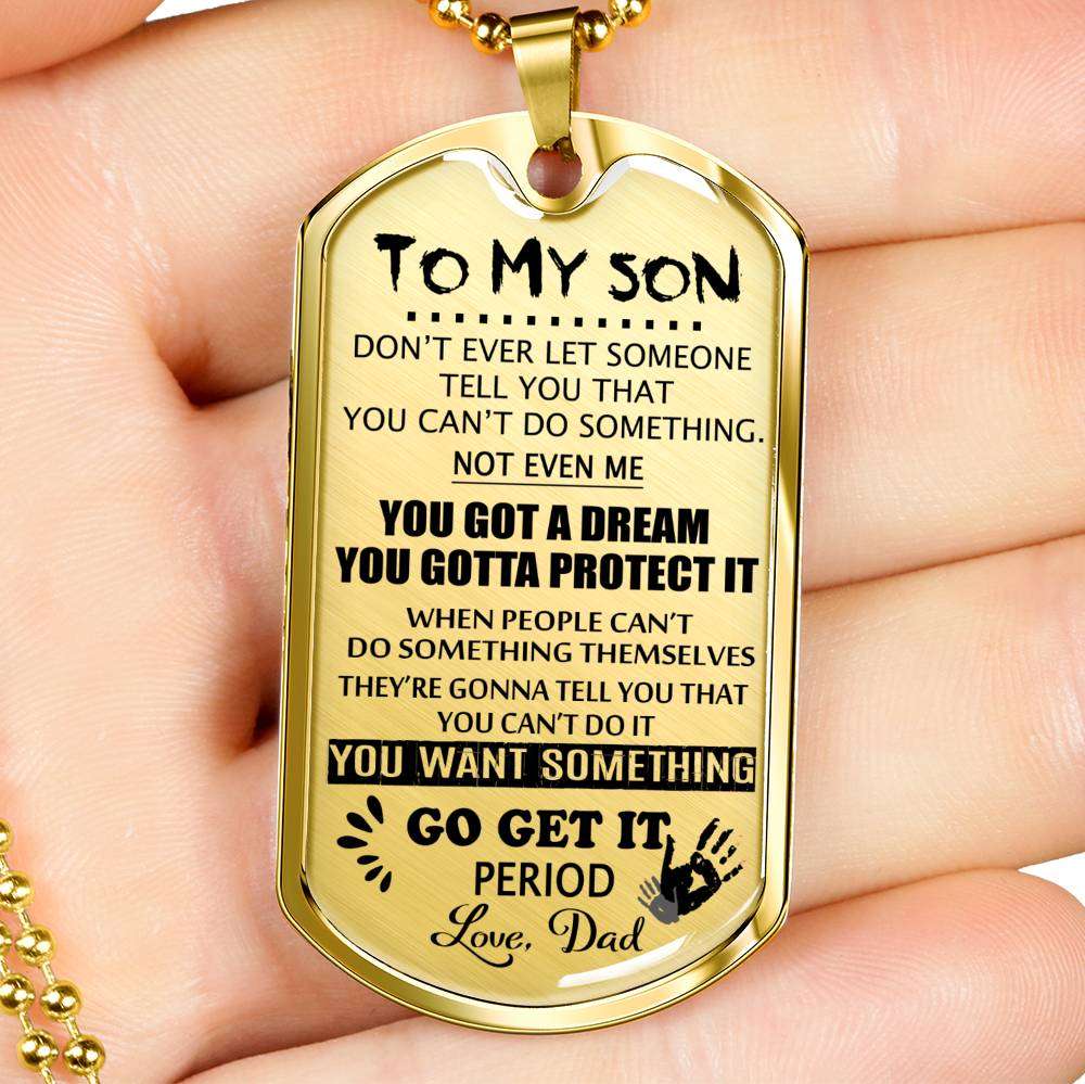 Son Dog Tag, Dog Tag For Son: Gift For Son Dog Tag Necklace-23 Gifts For Son Rakva