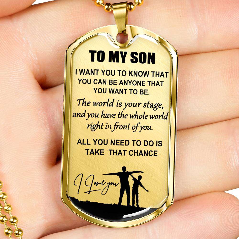 Son Dog Tag, Dog Tag For Son: Gift For Son Dog Tag Necklace-34 Gifts For Son Rakva