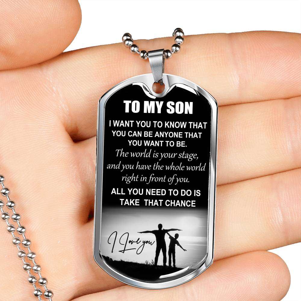 Son Dog Tag, Dog Tag For Son: Gift For Son Dog Tag Necklace-35 Gifts For Son Rakva